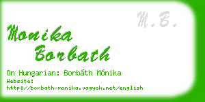 monika borbath business card